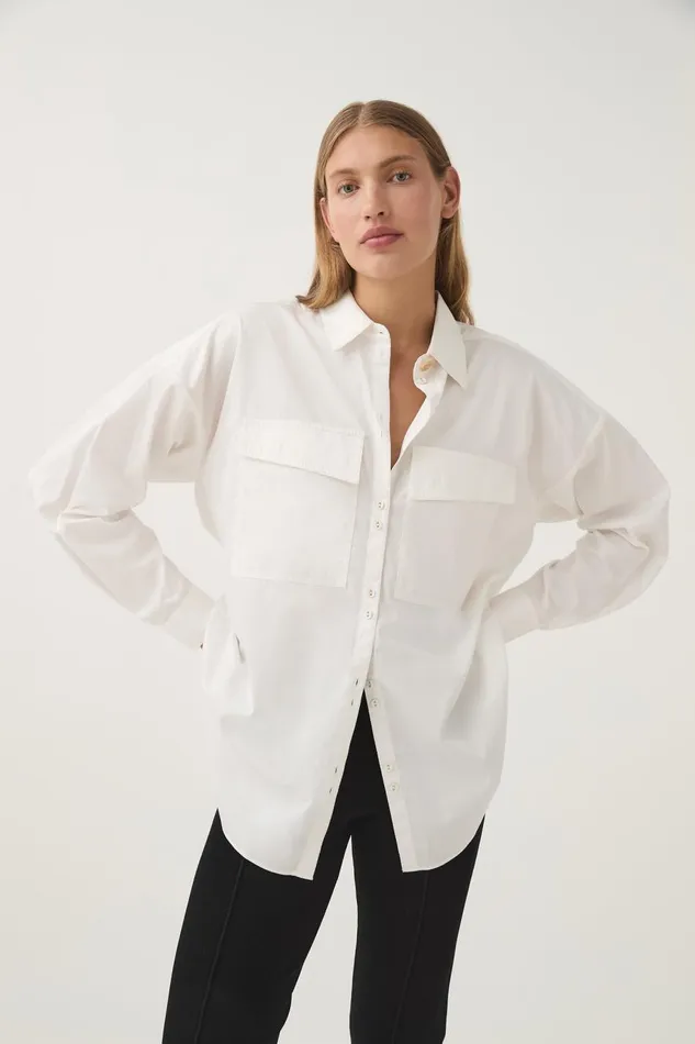 Aje Tops Eaves Oversized Shirt Ivory 8211 Women Aje Tops Eaves Oversized Shirt Ivory 8211 Women