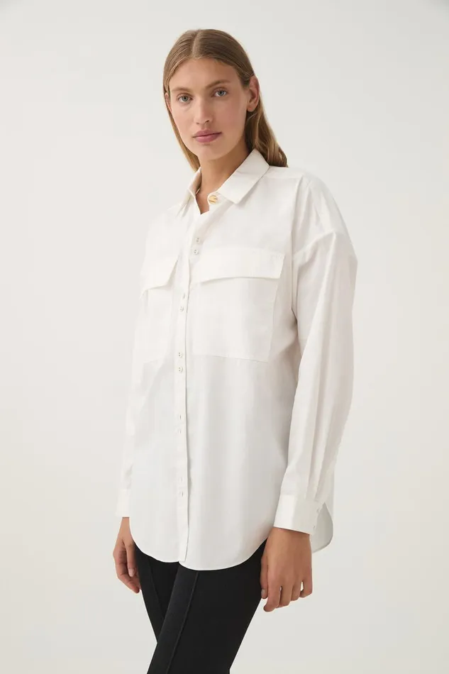 Aje Tops Eaves Oversized Shirt Ivory 8211 Women Aje Tops Eaves Oversized Shirt Ivory 8211 Women