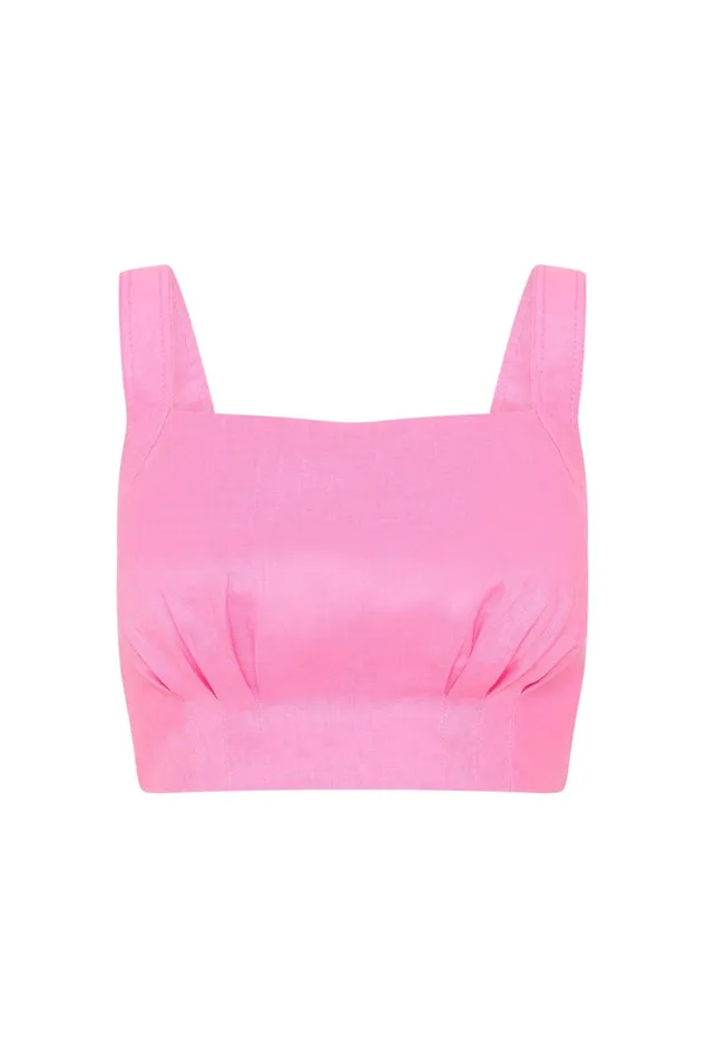 Aje Tops Eden Tie Back Top Protea Pink 8211 Women Aje Tops Eden Tie Back Top Protea Pink 8211 Women