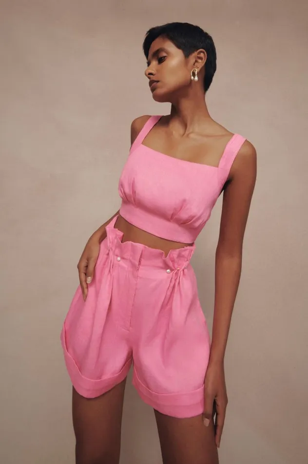 Aje Tops Eden Tie Back Top Protea Pink 8211 Women Aje Tops Eden Tie Back Top Protea Pink 8211 Women