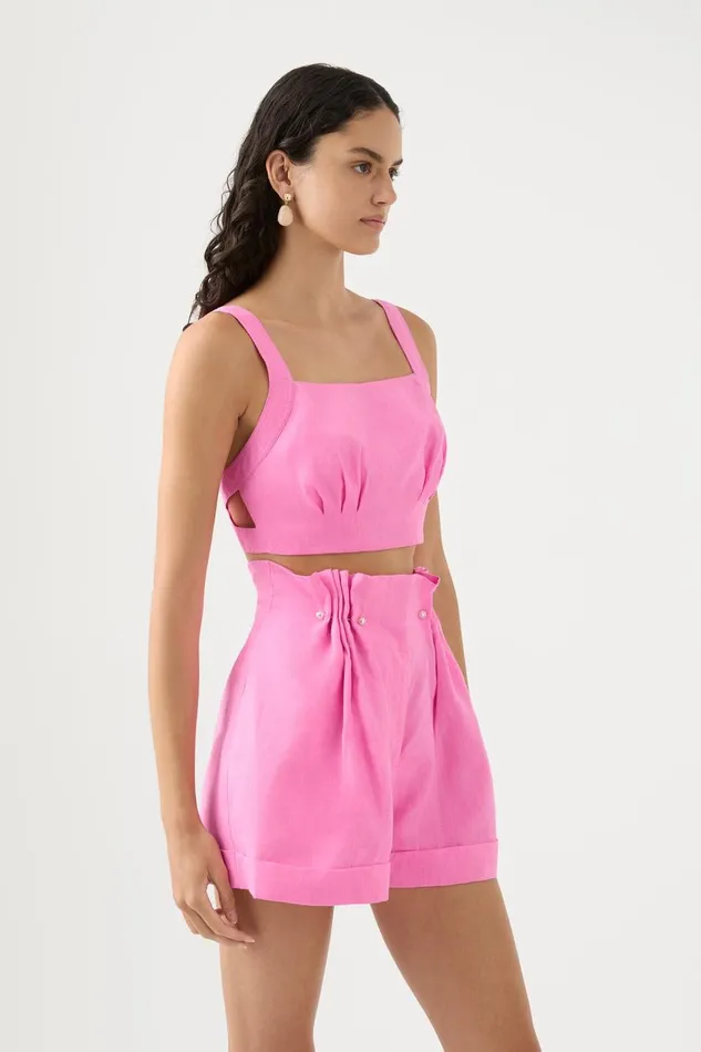 Aje Tops Eden Tie Back Top Protea Pink 8211 Women Aje Tops Eden Tie Back Top Protea Pink 8211 Women