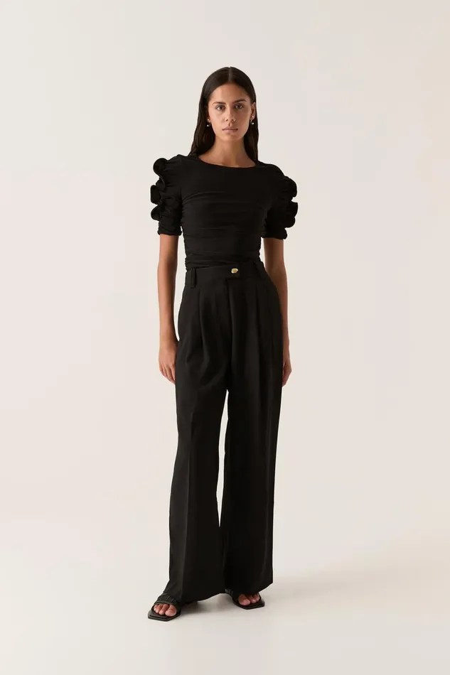 Aje Tops Elixir Gathered Jersey Top Black 8211 Women