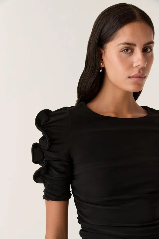Aje Tops Elixir Gathered Jersey Top Black 8211 Women