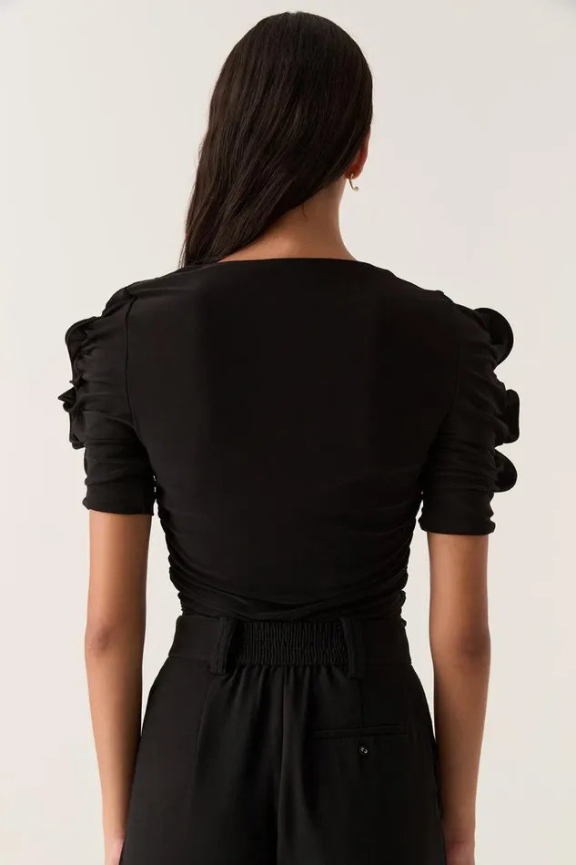 Aje Tops Elixir Gathered Jersey Top Black 8211 Women