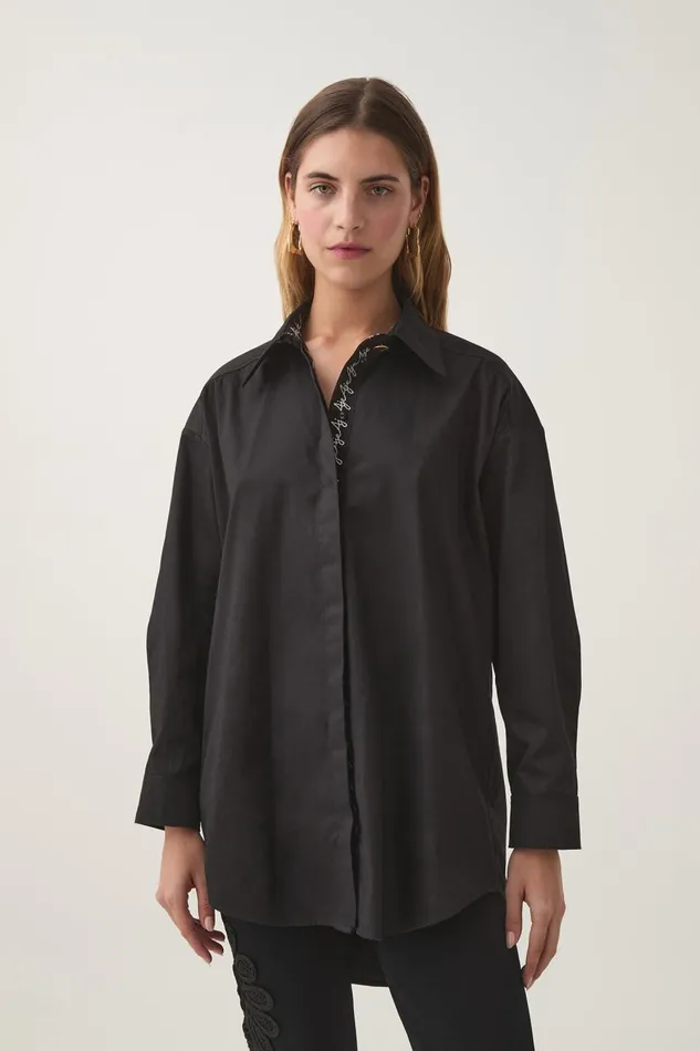 Aje Tops Jacqueline Oversized Logo Shirt Black 8211 Women