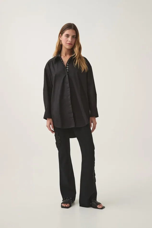 Aje Tops Jacqueline Oversized Logo Shirt Black 8211 Women Aje Tops Jacqueline Oversized Logo Shirt Black 8211 Women