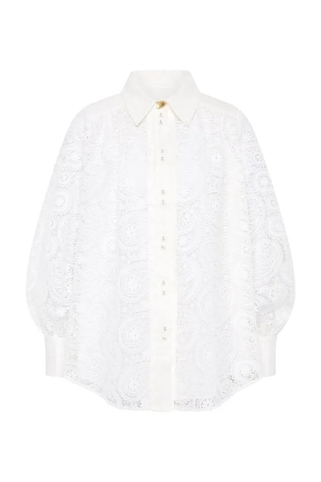 Aje Tops Laicey Paisley Shirt Ivory 8211 Women Aje Tops Laicey Paisley Shirt Ivory 8211 Women