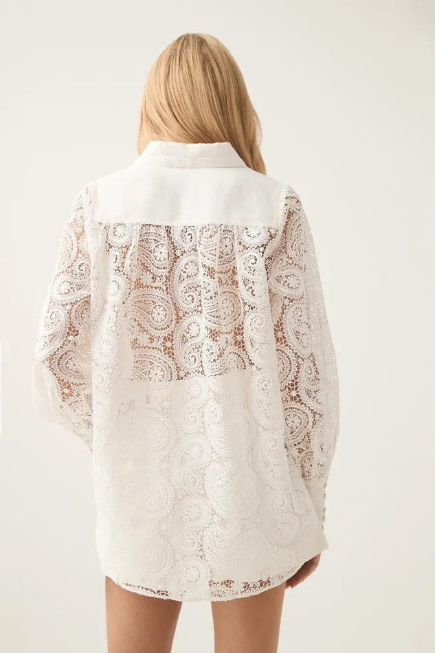 Aje Tops Laicey Paisley Shirt Ivory 8211 Women Aje Tops Laicey Paisley Shirt Ivory 8211 Women