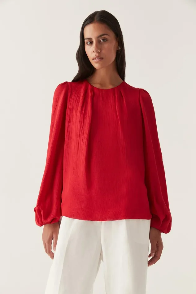Aje Tops Riya Blouse Scarlet Red 8211 Women