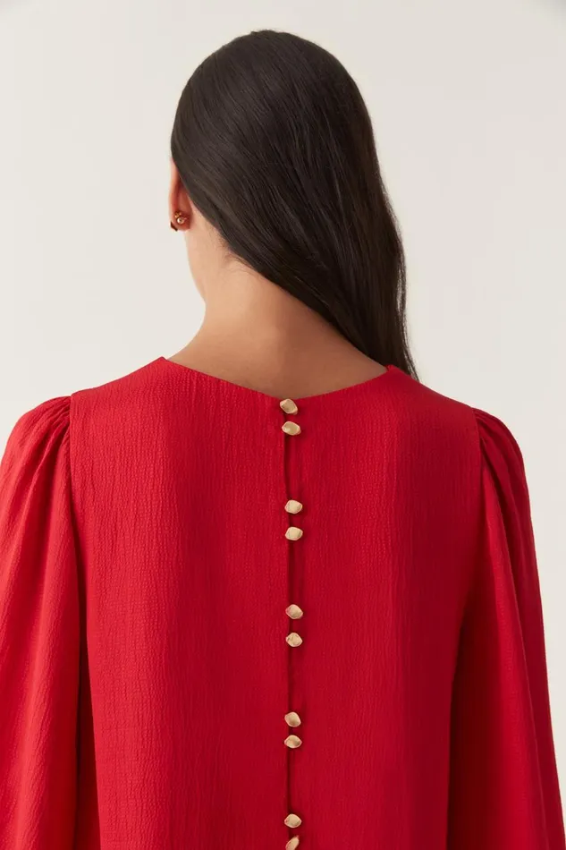 Aje Tops Riya Blouse Scarlet Red 8211 Women Aje Tops Riya Blouse Scarlet Red 8211 Women