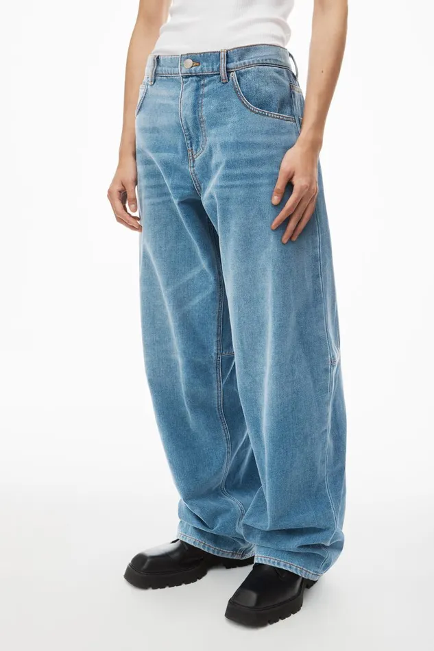 Alexander Wang Bottoms Men HighWaist Ballon Jeans In Brushed Denim