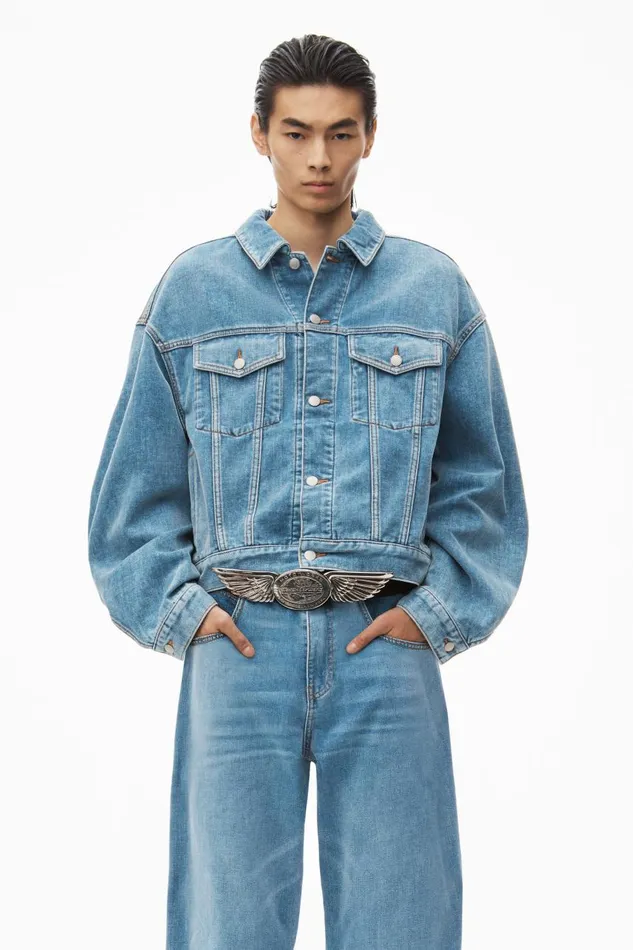 Alexander Wang Bottoms Men HighWaist Ballon Jeans In Brushed Denim