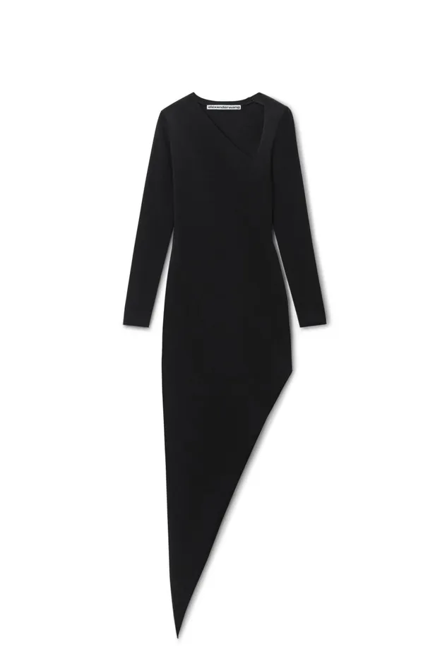 Alexander Wang Dresses Women Asymmetric LongSleeve Bodycon Midi Dress