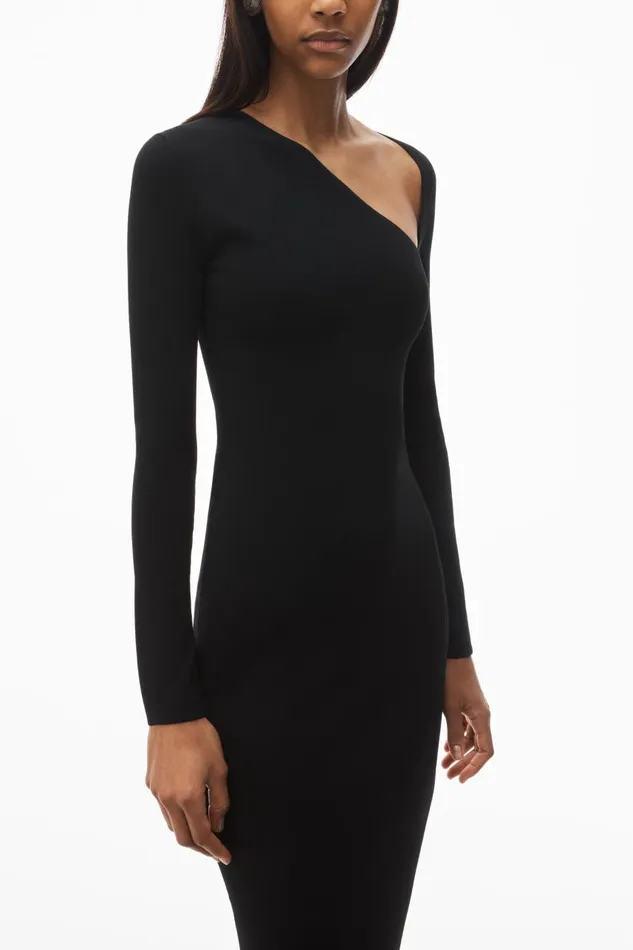 Alexander Wang Dresses Women Asymmetric LongSleeve Bodycon Midi Dress