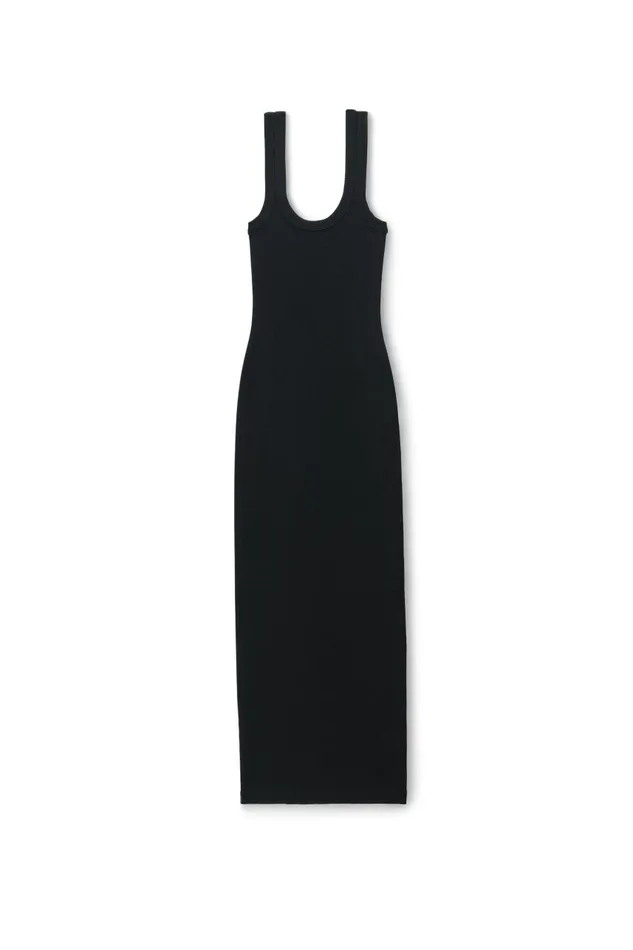 Alexander Wang Dresses Women Logo RibKnit Tank Maxi Dress