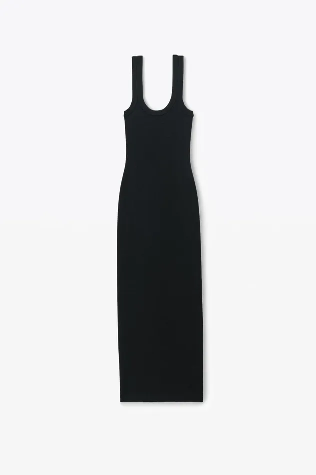 Alexander Wang Dresses Women Logo RibKnit Tank Maxi Dress