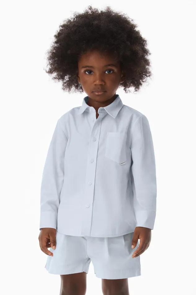 Alexander Wang Kids Button Down Shirt In Compact Cotton