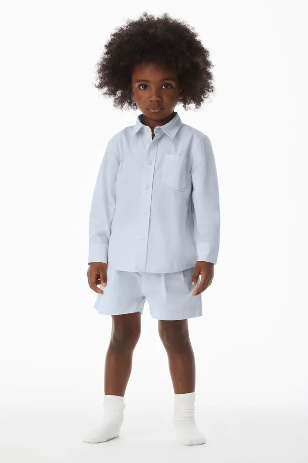 Alexander Wang Kids Button Down Shirt In Compact Cotton
