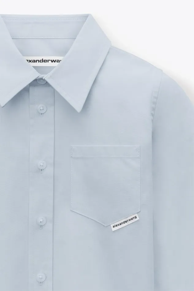 Alexander Wang Kids Button Down Shirt In Compact Cotton