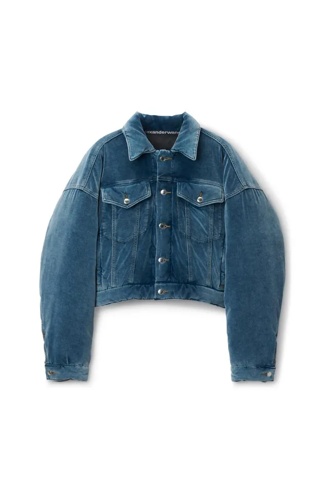 Alexander Wang Outerwear Women Down Trucker Jacket In Cotton Velvet