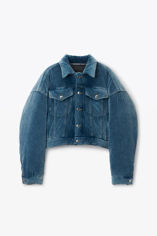 Alexander Wang Outerwear Women Down Trucker Jacket In Cotton Velvet