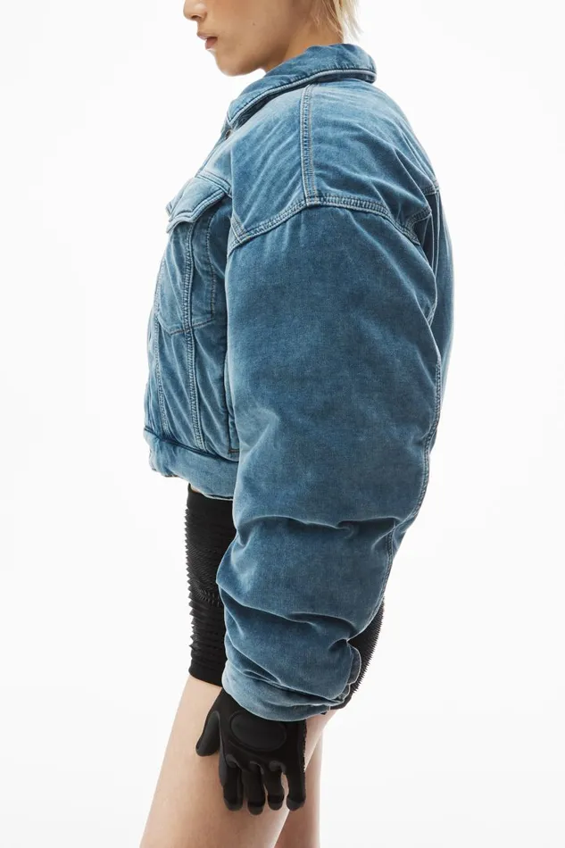 Alexander Wang Outerwear Women Down Trucker Jacket In Cotton Velvet