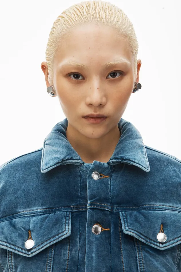 Alexander Wang Outerwear Women Down Trucker Jacket In Cotton Velvet