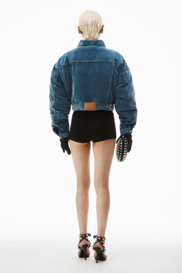 Alexander Wang Outerwear Women Down Trucker Jacket In Cotton Velvet