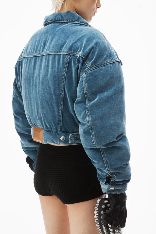 Alexander Wang Outerwear Women Down Trucker Jacket In Cotton Velvet