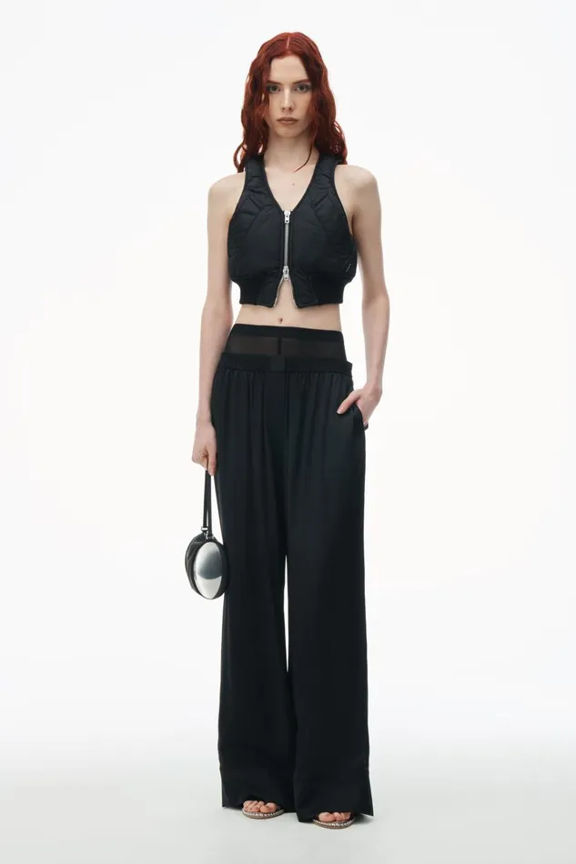 Alexander Wang Pants Women Layered Boxer Pant In Silk Charmeuse