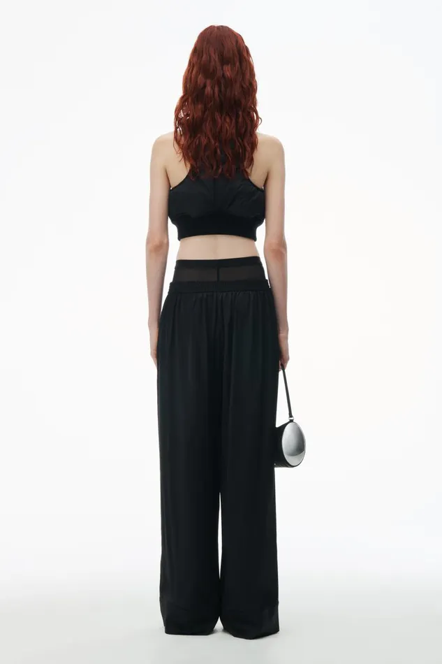 Alexander Wang Pants Women Layered Boxer Pant In Silk Charmeuse