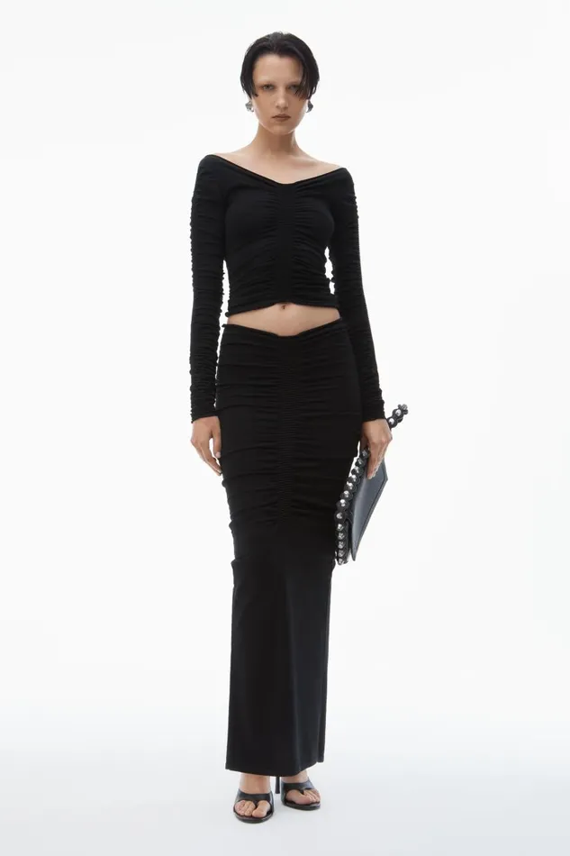 Alexander Wang Skirts Women Ruched Maxi Skirt