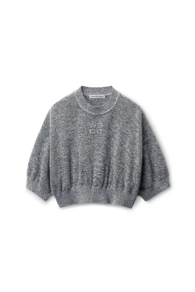 Alexander Wang Sweaters Women LogoEmbossed HighFrequency Cropped Tee