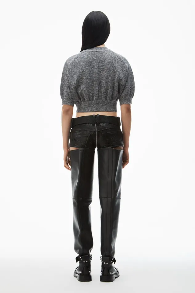 Alexander Wang Sweaters Women LogoEmbossed HighFrequency Cropped Tee