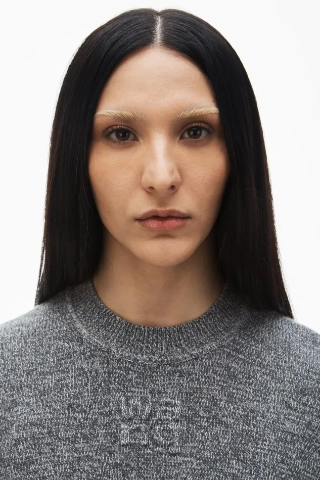 Alexander Wang Sweaters Women LogoEmbossed HighFrequency Cropped Tee