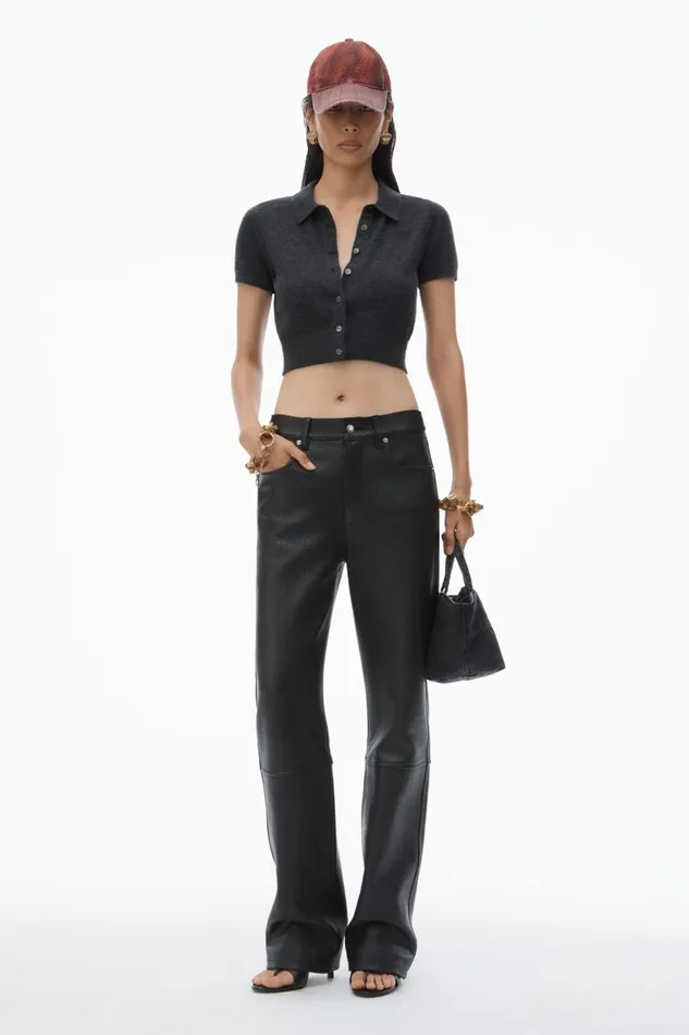 Alexander Wang Sweaters Women Logo Embroidered Polo Cardigan In Wool