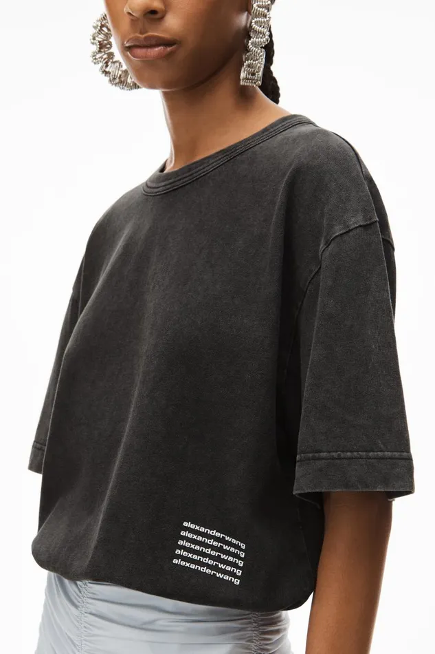 Alexander Wang TShirts Women Acid Wash Tee In High Twist Jersey