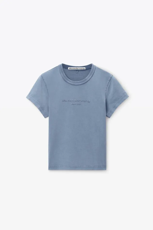 Alexander Wang TShirts Women Shrunken Glitter Puff Logo Tee In Cotton