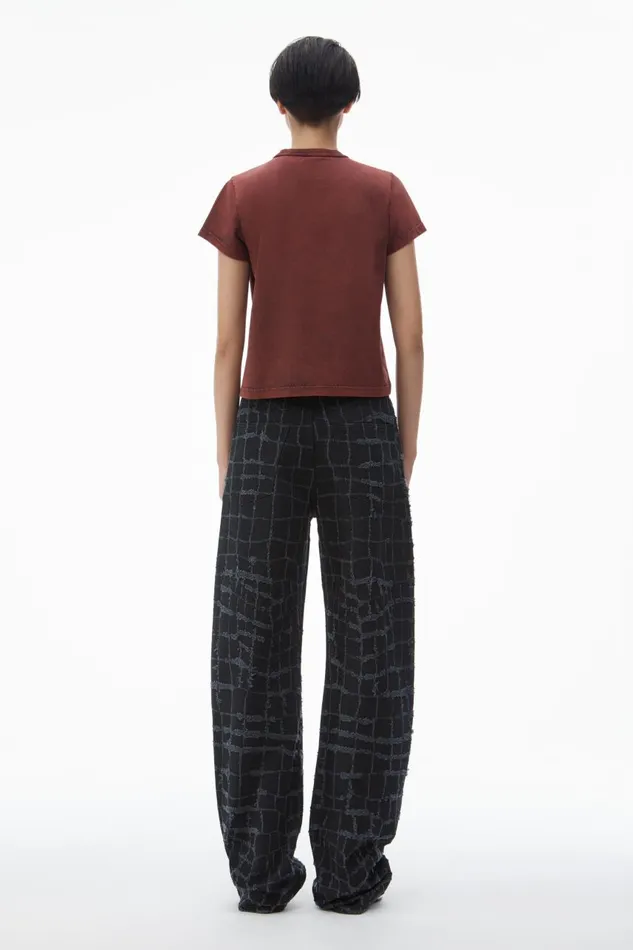 Alexander Wang TShirts Women Shrunken Logo Embossed Tee In Cotton