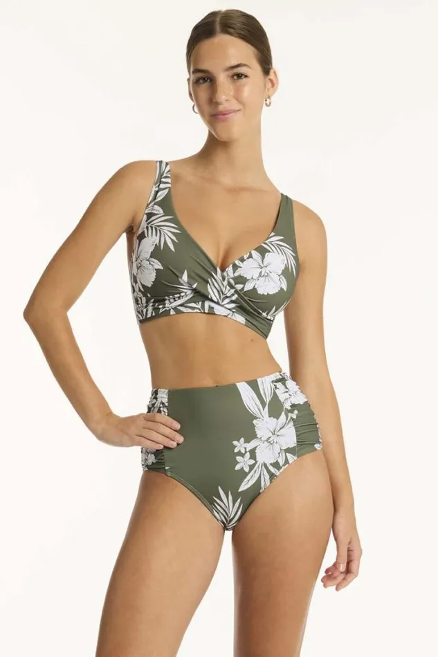 Aloha High Waist Gathered Side Pant Aloha Khaki Women Sea Level Bottoms