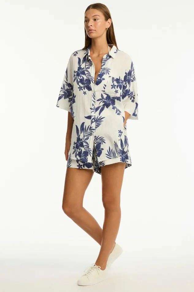Aloha Shirt Aloha White Women Sea Level Tops