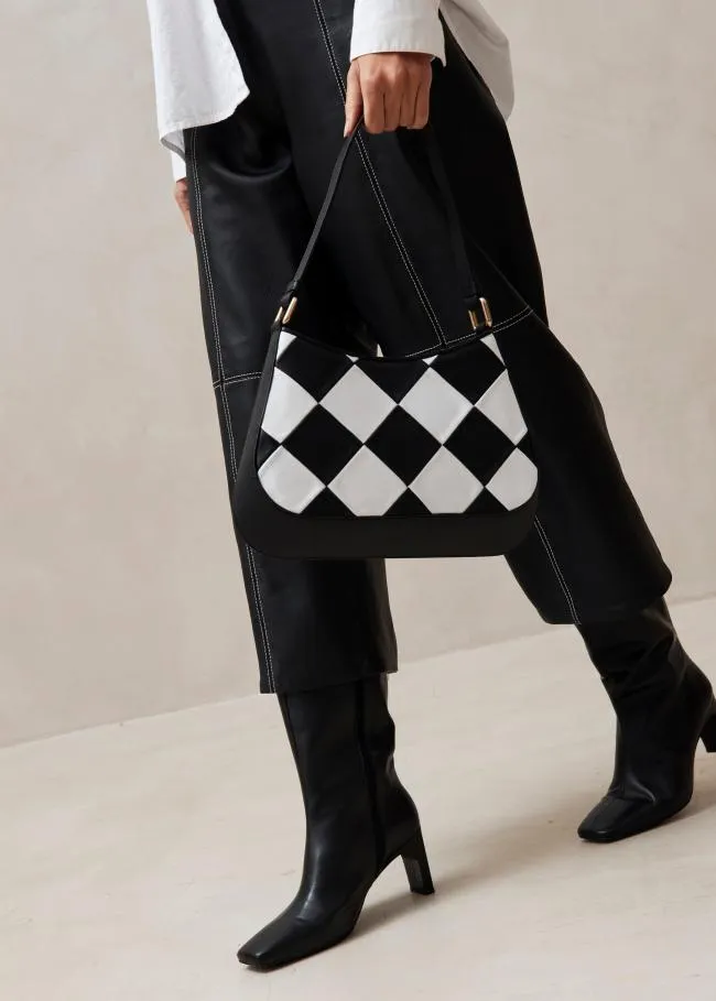 ALOHAS Bags The C Scacchi 8211 Black And White Leather Handbag 8211 Women