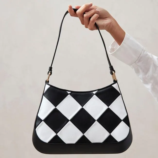 ALOHAS Bags The C Scacchi 8211 Black And White Leather Handbag 8211 Women