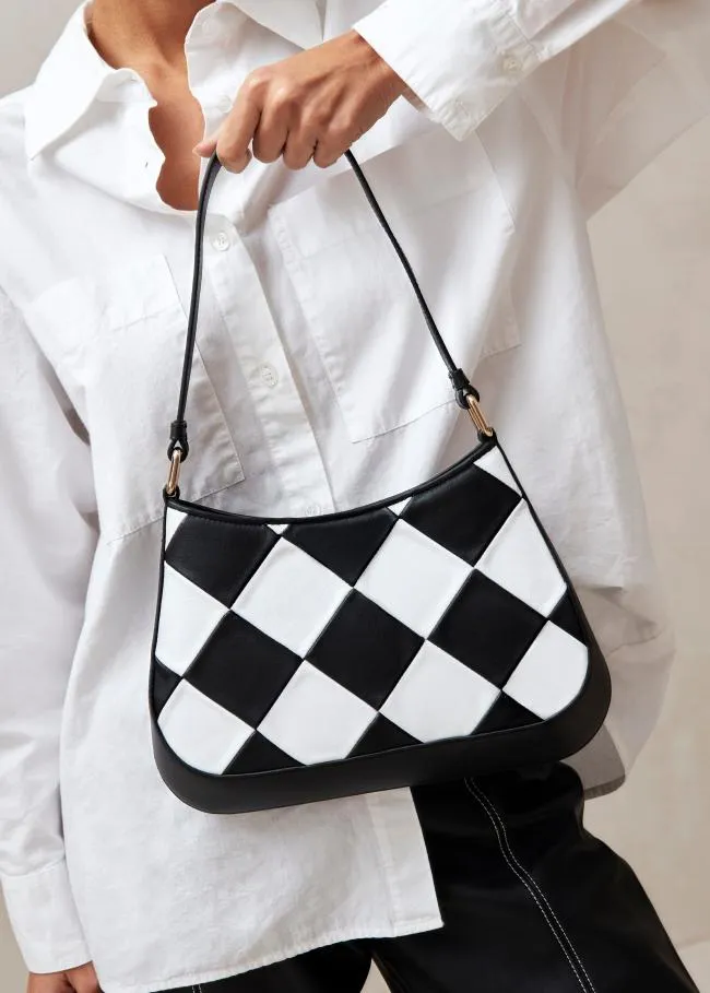 ALOHAS Bags The C Scacchi 8211 Black And White Leather Handbag 8211 Women