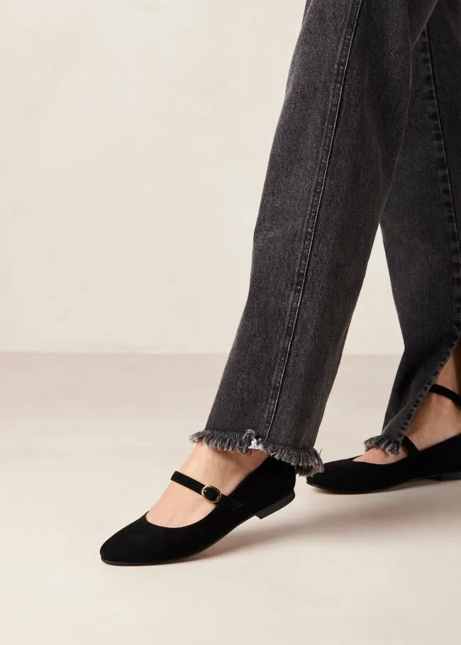 ALOHAS Ballet Flats Evelyn 8211 Black Suede MaryJane Flats 8211 Women