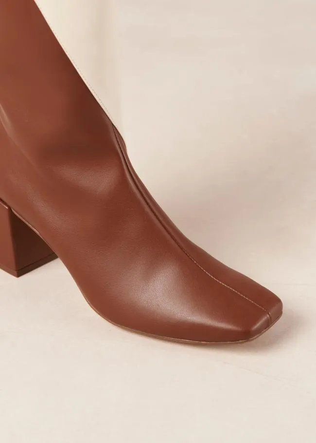 ALOHAS Boots Chalk 8211 White And Brown Vegan Leather Boots 8211 Women
