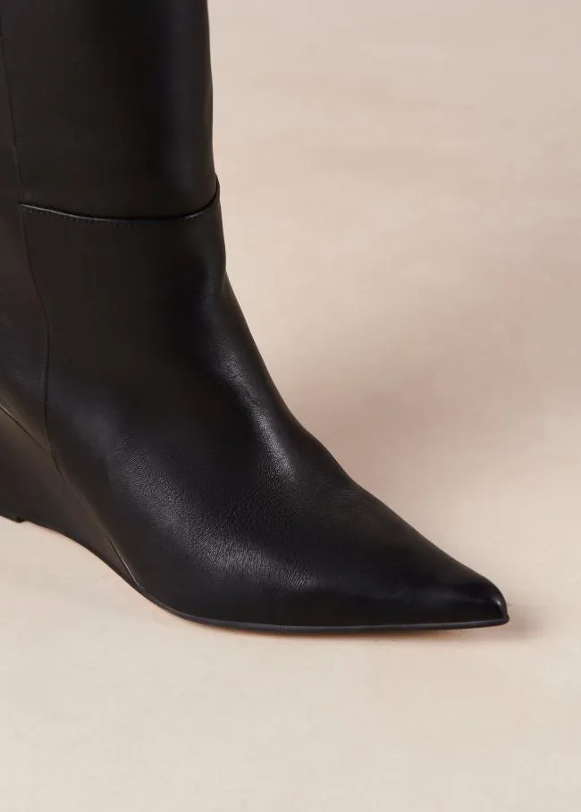 ALOHAS Boots Gale 8211 Black Leather Wedge Boots 8211 Women