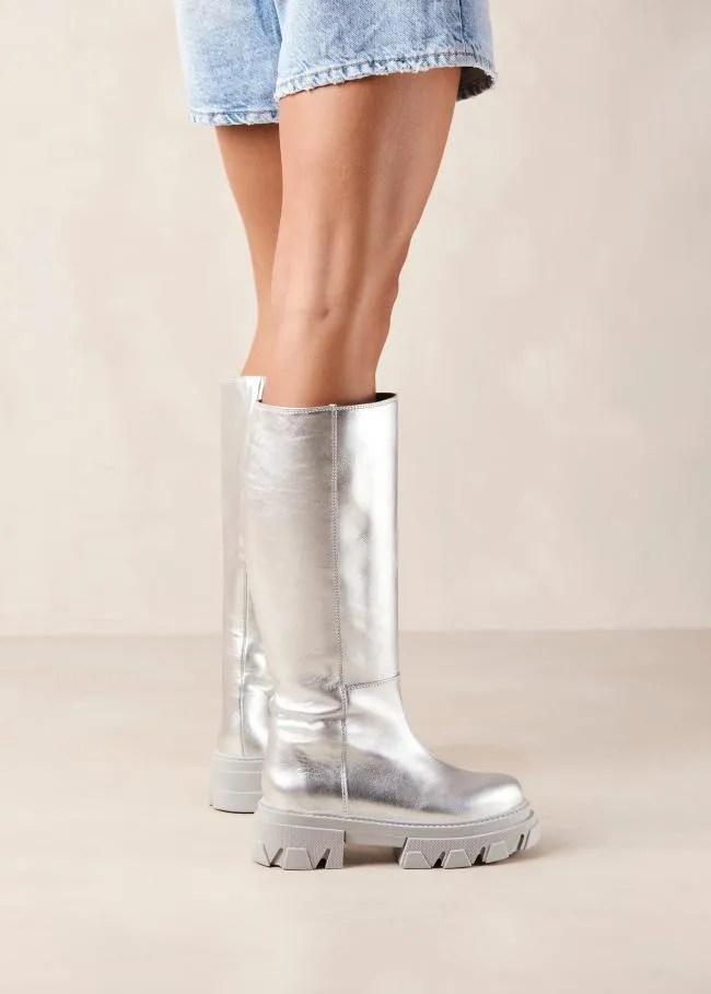 ALOHAS Boots Katiuska 8211 Silver Leather Boots 8211 Women