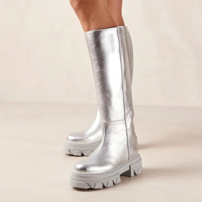 ALOHAS Boots Katiuska 8211 Silver Leather Boots 8211 Women