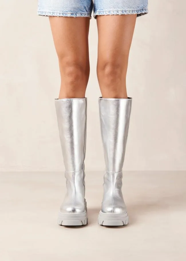 ALOHAS Boots Katiuska 8211 Silver Leather Boots 8211 Women